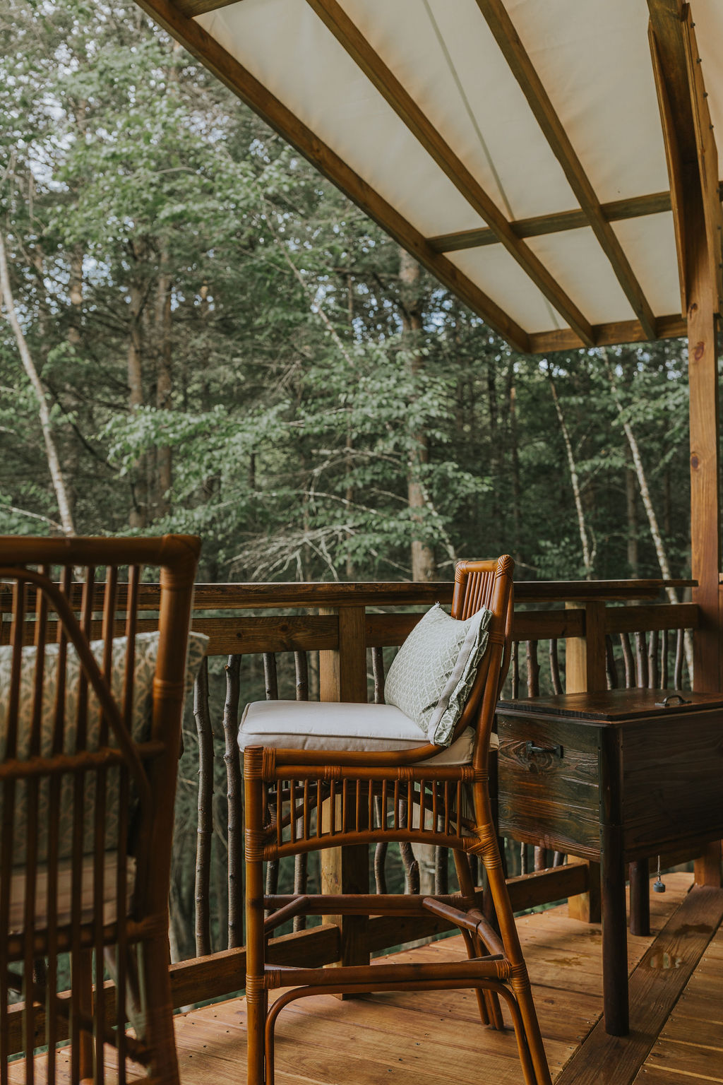 Deck chairs on the private South Camp deck