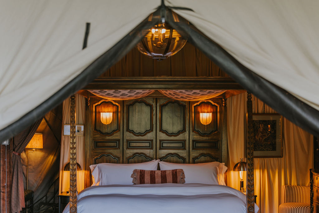 South Camp interior lit for evening