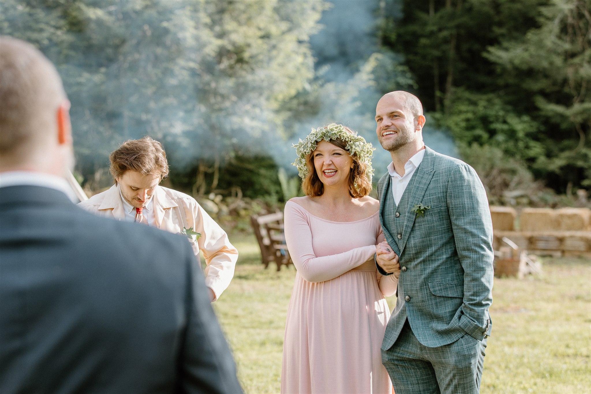 Sun flare over the meadow